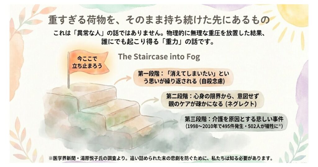 【介護うつ】症状・原因まとめ|診断書がしんどさの証明と特養入所の切り札になる 「介護うつ」とは何か? 悪化するとどうなるか? 希死念慮・介護放棄・ネグレクト・介護殺人