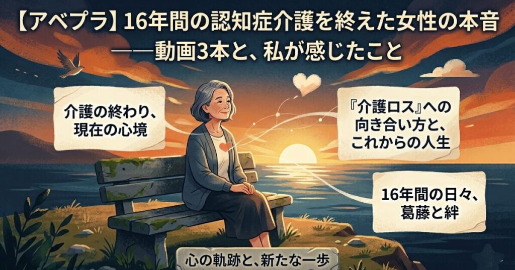 【アベプラ】16年間の認知症介護を終えた女性の本音——動画3本と、私が感じたこと
