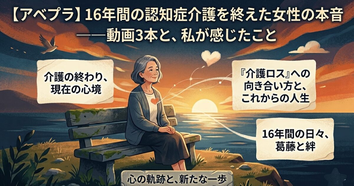 【アベプラ】16年間の認知症介護を終えた女性の本音——動画3本と、私が感じたこと