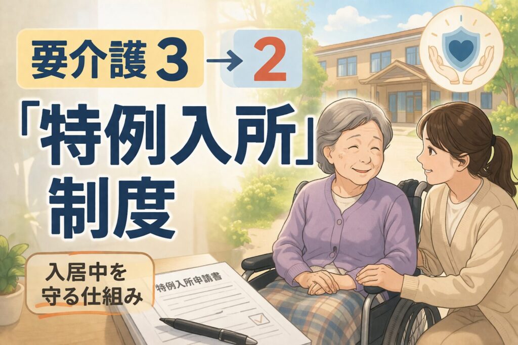 【要介護3→2】下がったら特養は退所？——入居中でも「特例入所」で継続できる
