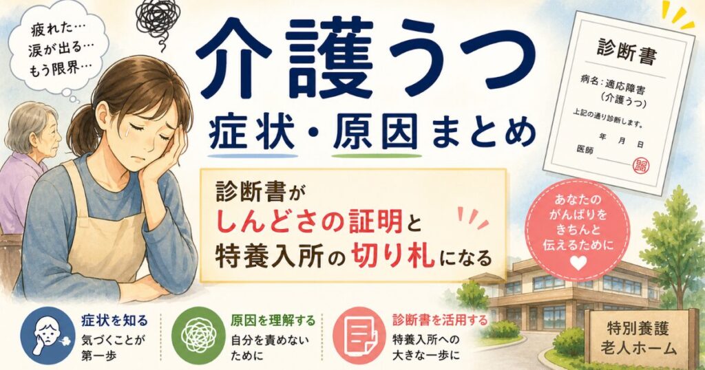 介護うつ　症状・原因まとめ　診断書がしんどさの証明と特養入所の切り札